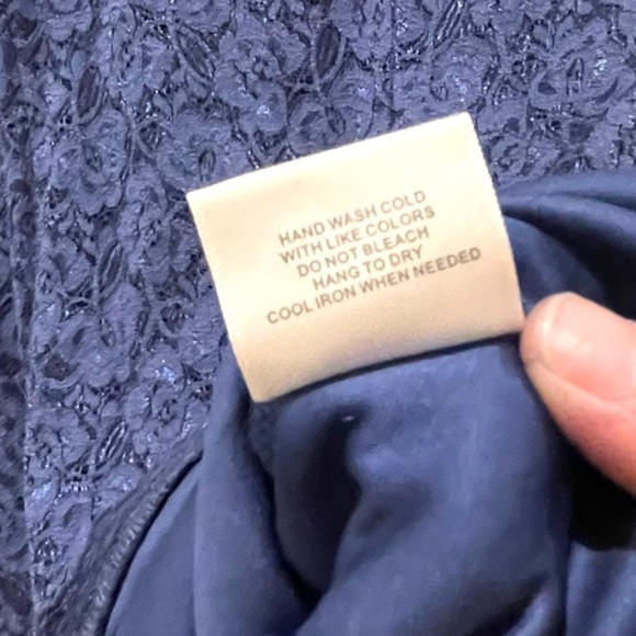 MODCLOTH | Navy Blue Lace Overlay Midi Dress | Size Medium - Picture 5 of 6